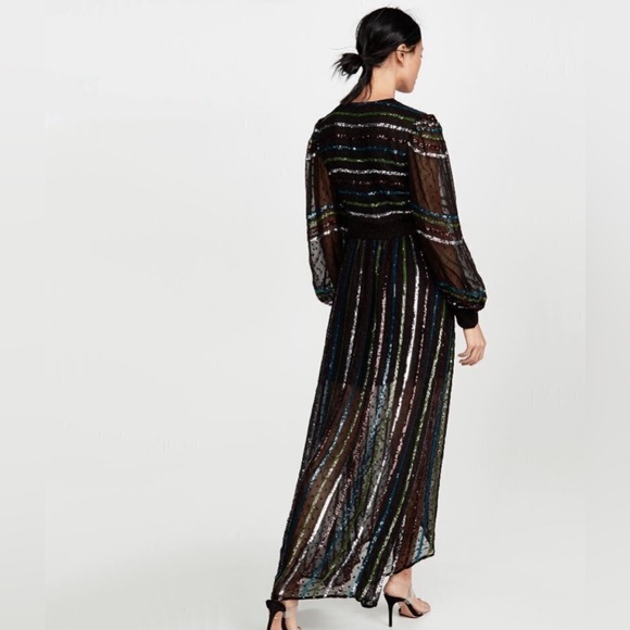 NWT Rococo Sand black sequin
polka dot maxi dress - Picture 3 of 7